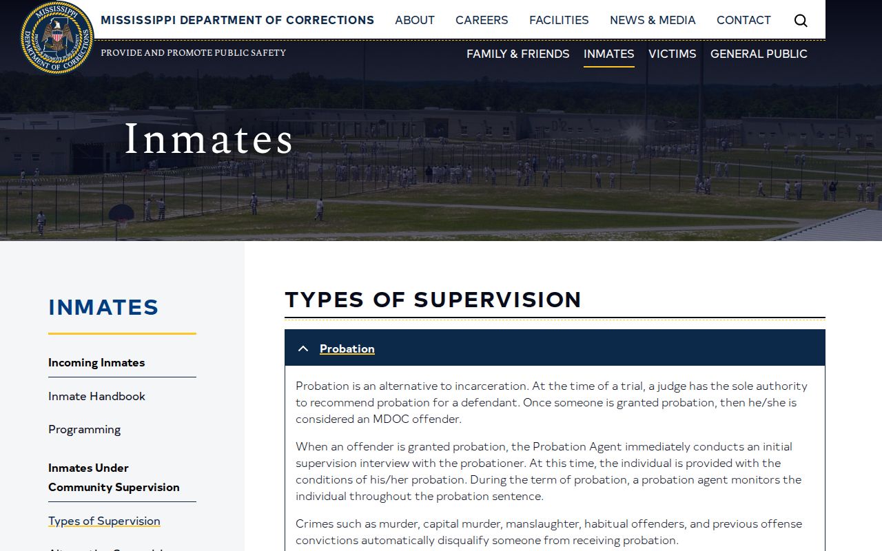 Mississippi supervision rules affecting Smith County inmate release dates